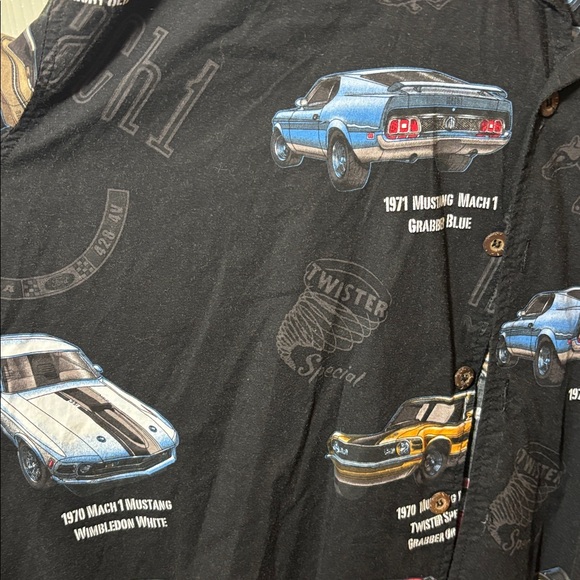 David Carey Black Car Print Shirt - Picture 2 of 7